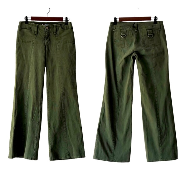 Tractor Jeans Vintage Y2k Tractor Brand Army Green Ultra Low Rise